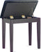Kinsman KPB01BRN Piano Bench with Storage - Satin Rosewood - Fair Deal Music