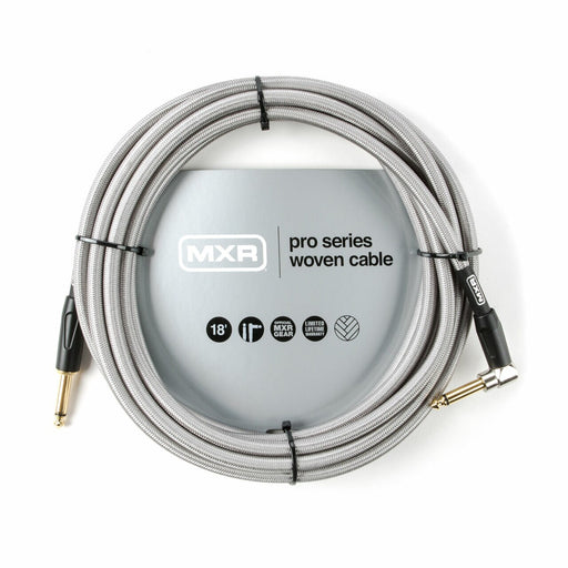 MXR DCIW18R Pro Series Woven Instrument Cable 18ft Angled Grey - Fair Deal Music