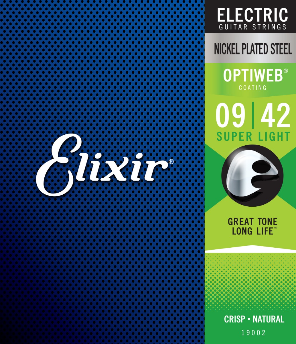 Elixir OPTIWEB Coated Electric Guitar Strings, 9-42, 19002 - Fair Deal Music
