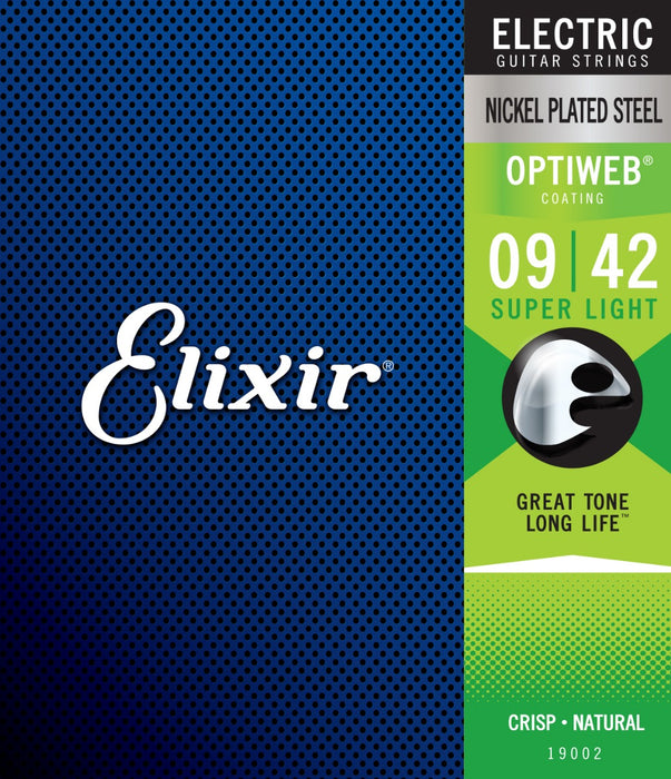 Elixir OPTIWEB Coated Electric Guitar Strings, 9-42, 19002 - Fair Deal Music