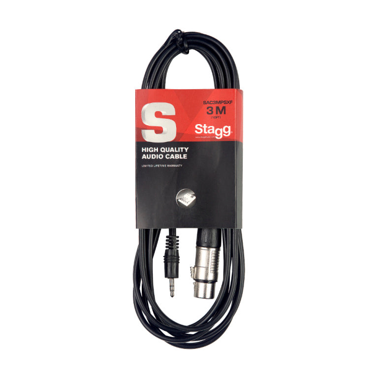 Stagg SAC3MPSBXF 3M/10F AUDIO min.ST.PLUG-XLRf - Fair Deal Music