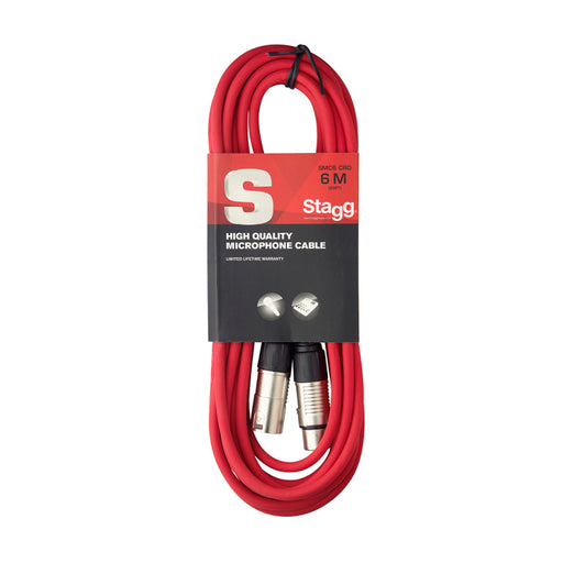 Stagg SMC6 CRD Microphone cable, XLR/XLR (m/f), 6 m (20'), red - Fair Deal Music