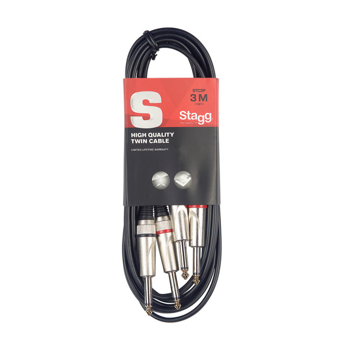 Stagg STC3P 3M/10FT Twin Cable Plug-Plug - Fair Deal Music