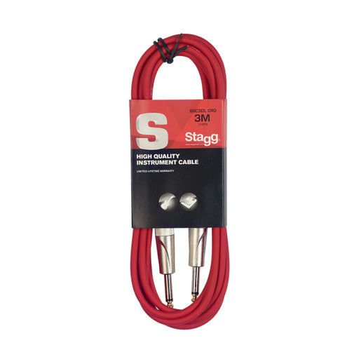 Stagg SGC3DL CRD 3M/10F Red Instrument Cable DLX - Fair Deal Music