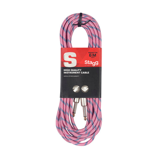 Stagg SGC6VT PK 6M/20FT Vintweed Cable-Pink - Fair Deal Music