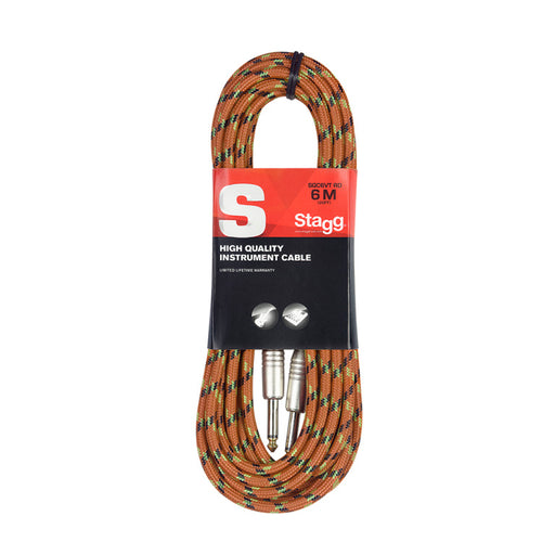 Stagg SGC6VT OR 6M/20FT Vintweed Cable-Orange - Fair Deal Music