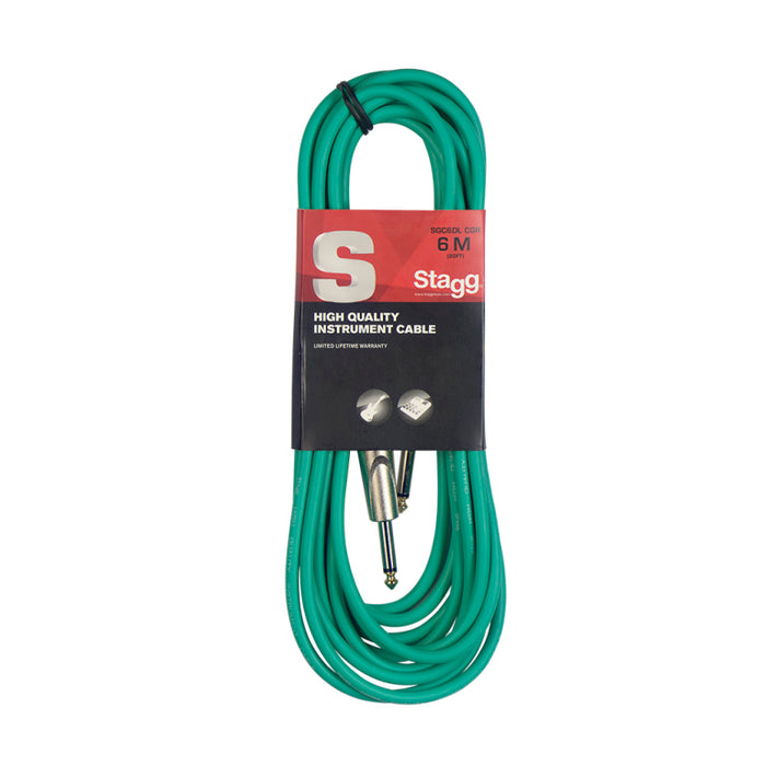 Stagg SGC6DL CGR 6M/20F Green Instrument Cable DL - Fair Deal Music