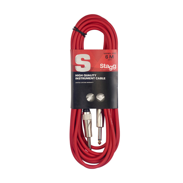 Stagg SGC6DL CRD 6M/20F Red Instrument Cable-DLX - Fair Deal Music