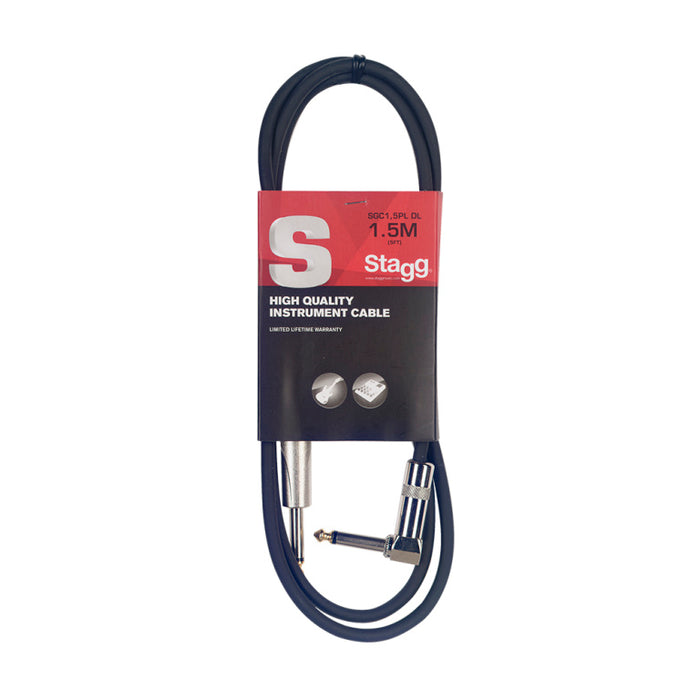 Stagg SGC1,5PL DL 1,5M/5FT Instrument Cable Angled D - Fair Deal Music