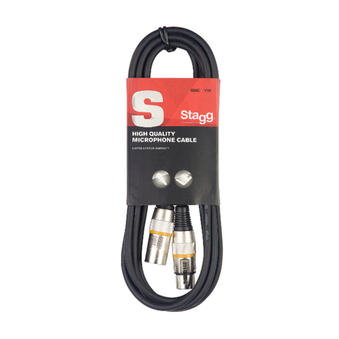 Stagg SMC1 YW Microphone cable, XLR/XLR (m/f), 1 m (3'), yellow ring - Fair Deal Music