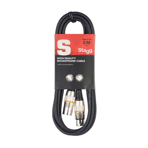 Stagg SMC3 YW Microphone cable, XLR/XLR (m/f), 3 m (10'), yellow ring - Fair Deal Music