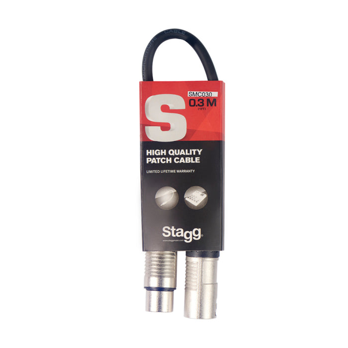 Stagg SMC030 Microphone cable, XLR/XLR (m/f), 30 cm (11.8") - Fair Deal Music