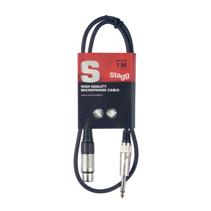 Stagg SMC1XP Microphone cable, XLR/jack (f/m), 1 m (3') - Fair Deal Music