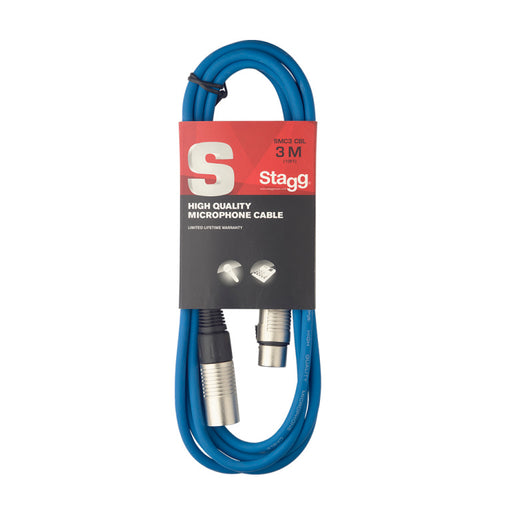 Stagg SMC3 CBL Microphone cable, XLR/XLR (m/f), 3 m (10'), blue - Fair Deal Music
