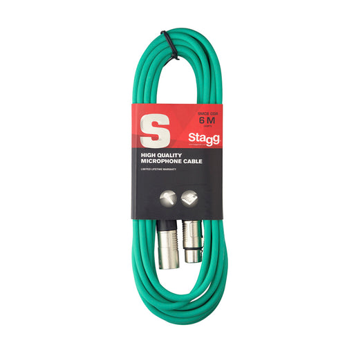 Stagg SMC6 CGR Microphone cable, XLR/XLR (m/f), 6 m (20'), green - Fair Deal Music