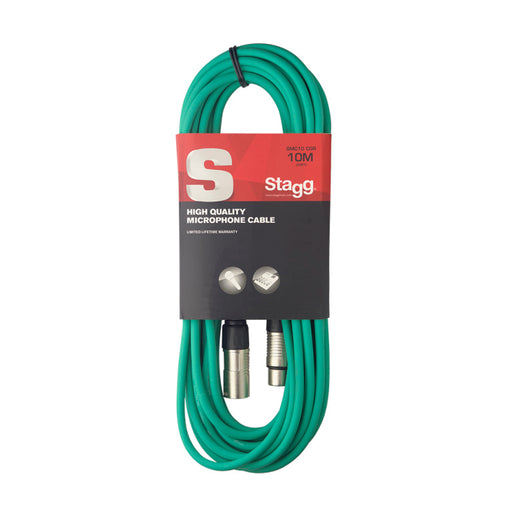Stagg SMC10 CGR Microphone cable, XLR/XLR (m/f), 10 m (33'), green - Fair Deal Music