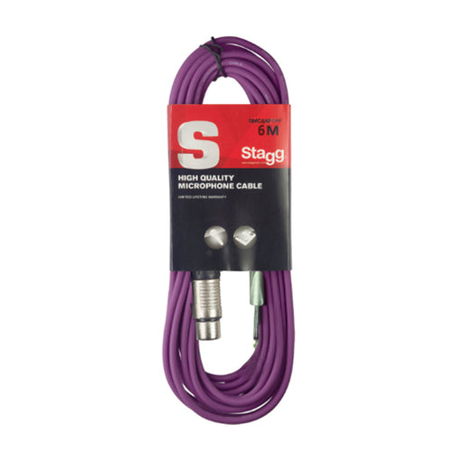 Stagg SMC6XP CPP Microphone cable, XLR/jack (f/m), 6 m (20'), purple - Fair Deal Music