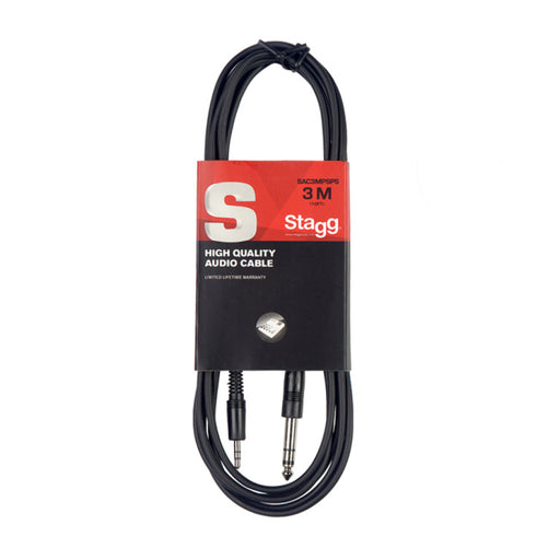 Stagg SAC3MPSBPS 3M/10F Stereo Jack to Mini Jack Audio Cable - Fair Deal Music
