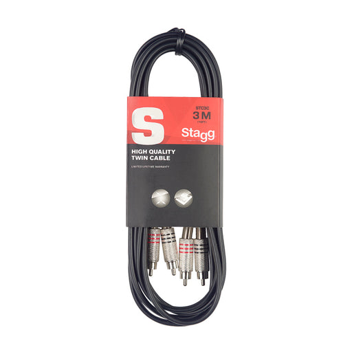 Stagg STC3C 3M/10FT TWIN CABLE RCAm-RCAm - Fair Deal Music