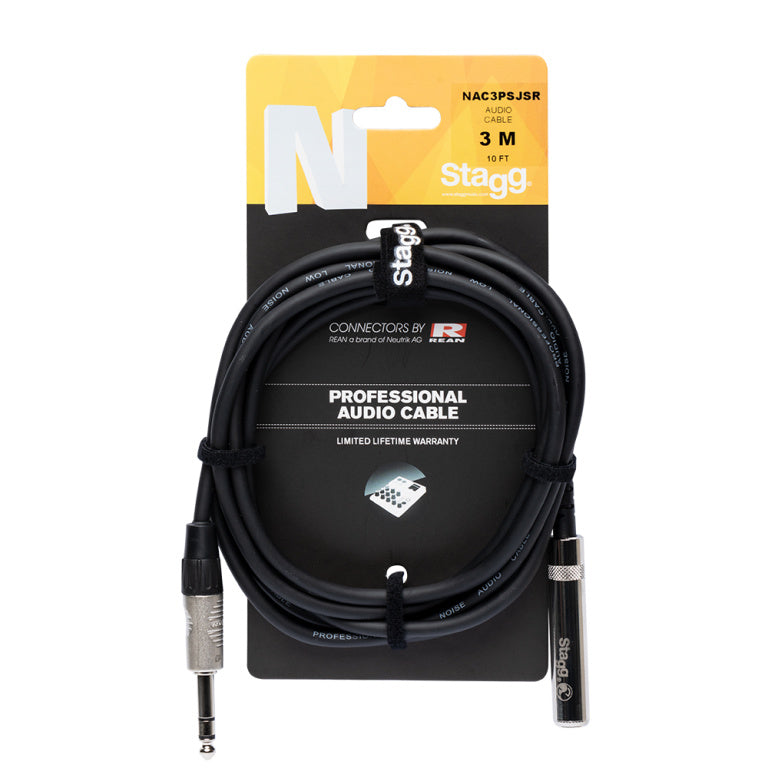 Stagg NAC3PSJSR 3M/10FT AUDIO ST.(PLG-JCK) DLX - Fair Deal Music