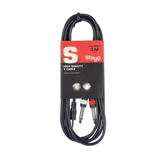 Stagg SYC3/MPSB2P E 3m/10ft Mini Stereo Jack to Twin Jack Cable - Fair Deal Music