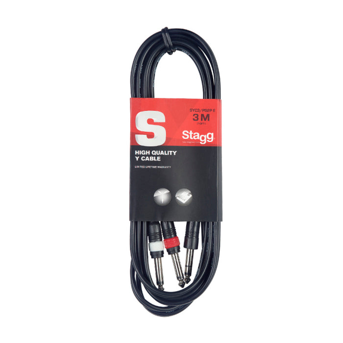 Stagg SYC1/PS2P E 1M/3FT Split MLD ST.Plug-2Plug - Fair Deal Music