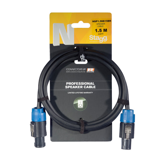 Stagg NSP1,5SS15BR Speaker cable, SPK/SPK (m/m), 1.5 m (5') - Fair Deal Music