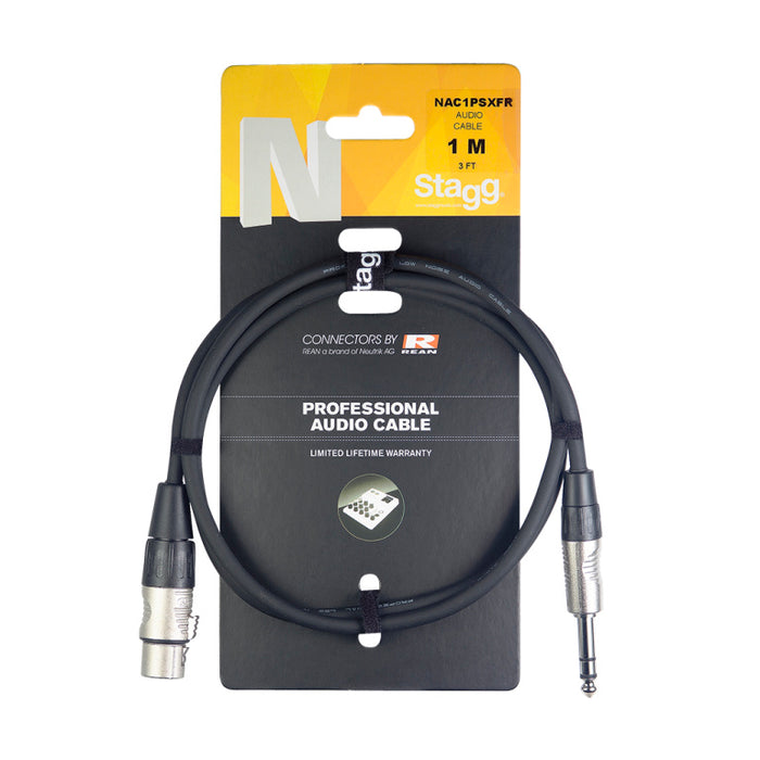 Stagg NAC1PSXFR 1M/3FT AUDIO STER.PLG-XLRf DL - Fair Deal Music