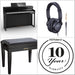 Roland HP704-PE Digital Upright Piano Polished Ebony Bundle - Fair Deal Music