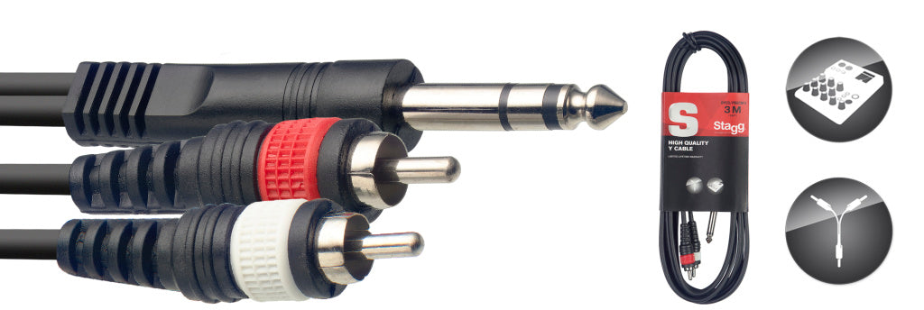 Stagg SYC3/PS2CM E 3M/10F SPLIT MLD ST.PLUG-2RCAm - Fair Deal Music