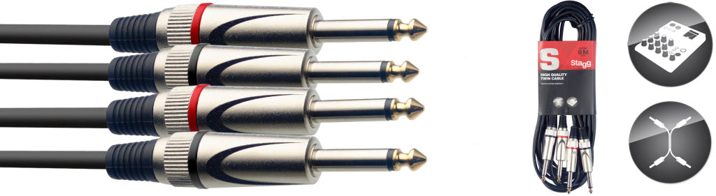 Stagg STC10P 10M/33FT Twin Cable Plug-Plug - Fair Deal Music