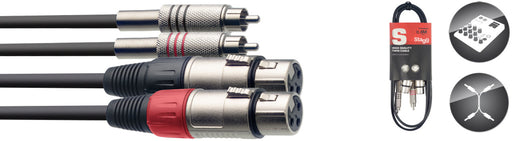 Stagg STC060CMXF 60CM/2FT TWIN CABLE RCAm-XLRf - Fair Deal Music