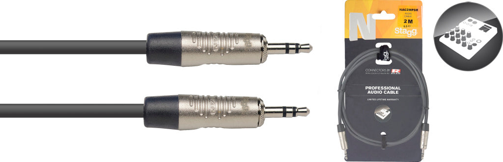 Stagg NAC2MPSR 2M/6FT AUDIO mini ST.PLUG DLX - Fair Deal Music