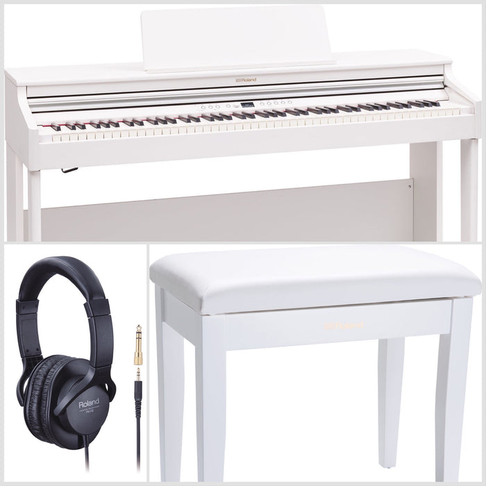 Roland RP701-WH Digital Piano in White Satin Bundle - Fair Deal Music