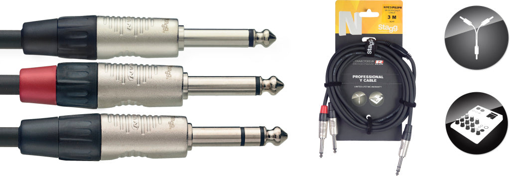 Stagg NYC3/PS2PR 3M/10F Split St.Plug-2Plug DLX - Fair Deal Music