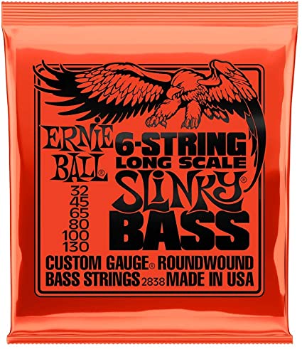Ernie Ball Slinky Long Scale 6-String Nickel Wound Electric Bass Strings 32-130 - Fair Deal Music