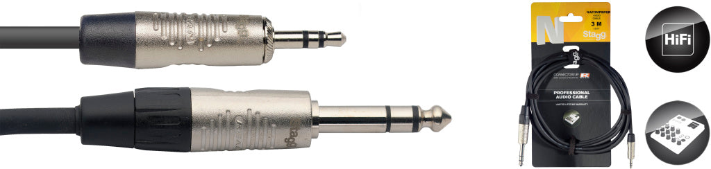 Stagg NAC3MPSPSR 3M/10F AUDIO minST.PL-ST.PL DL - Fair Deal Music