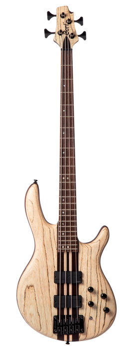 Cort A4 Ultra Ash Bass Guitar, Etched Natural Black - Fair Deal Music
