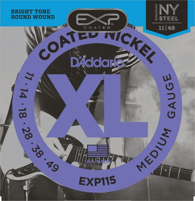 D’Addario EXP115 Coated Nickel Plated Electric Strings 11-49 - Fair Deal Music