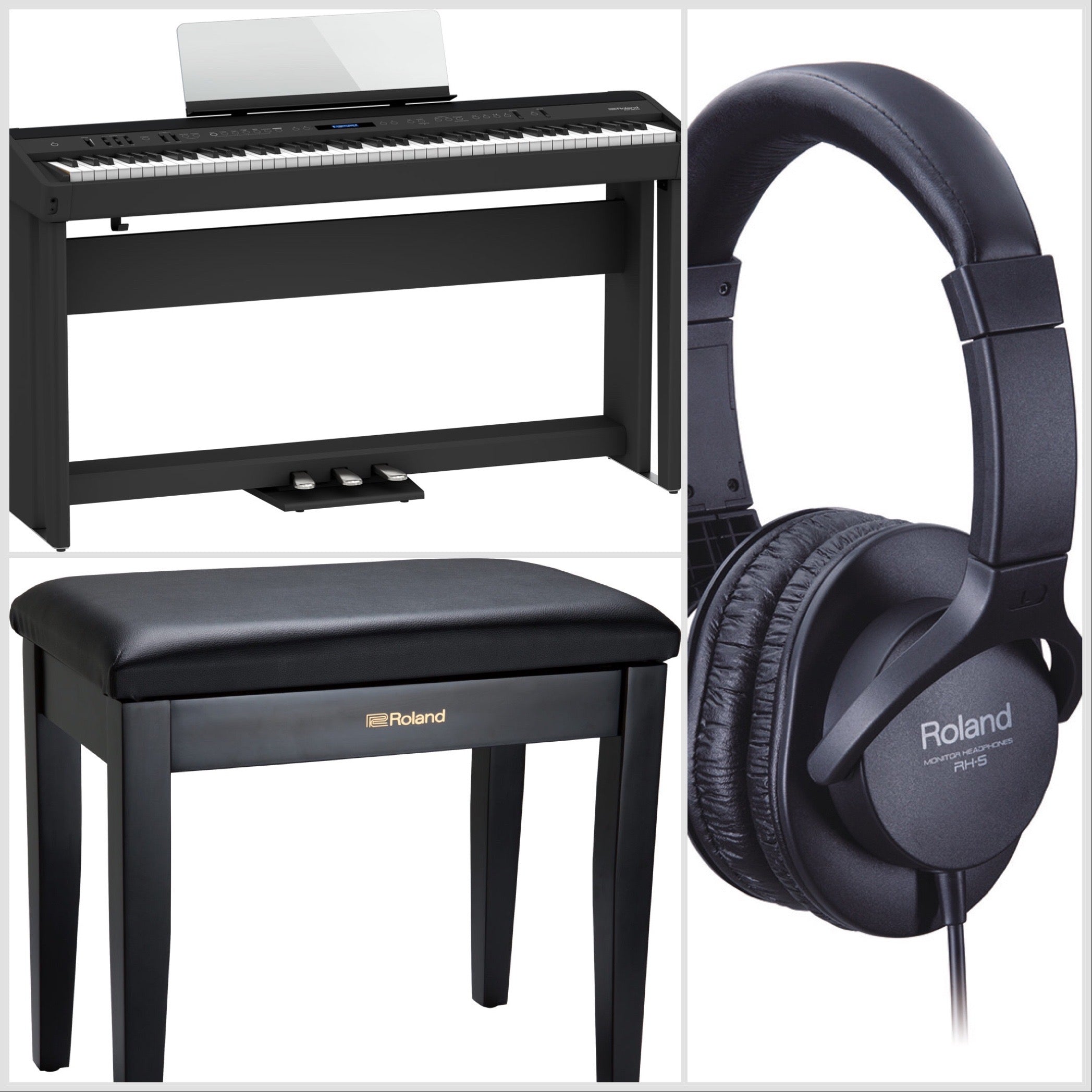 Roland FP-90X-BK Premium Portable Piano Black Bundle - Fair Deal Music