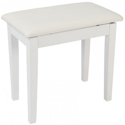 Kinsman KPB01WH Piano Bench with Storage - White Satin - Fair Deal Music