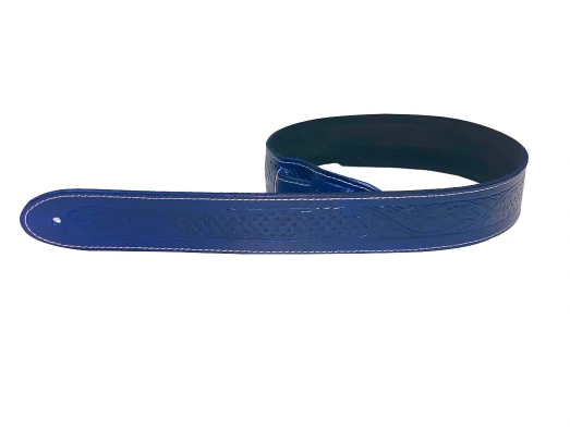 Leathergraft Texas Embossed Guitar Strap, Blue - Fair Deal Music