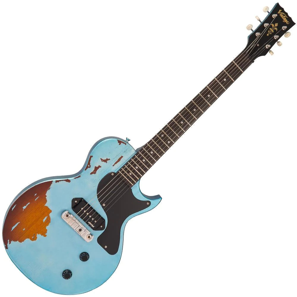 Vintage V120MR Icon, Distressed Gun Hill Blue On Sunburst - Fair Deal Music