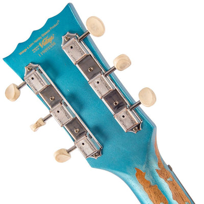 Vintage V120MR Icon, Distressed Gun Hill Blue On Sunburst - Fair Deal Music