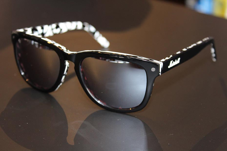 Marshall Sunglasses Bob Small - Black Confetti, Silver Mirror Lens - Fair Deal Music