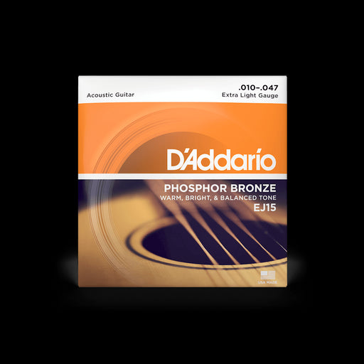 D'Addario EJ15 Phosphor Bronze Acoustic Strings, Extra Light 10-47 - Fair Deal Music