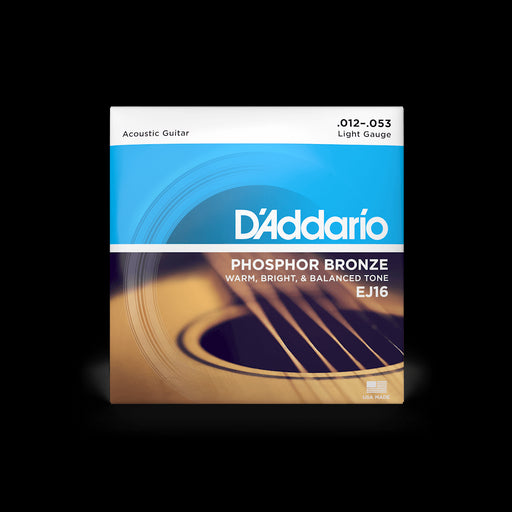 D'Addario EJ16 Phosphor Bronze Acoustic Guitar Strings, Light 12-53 - Fair Deal Music