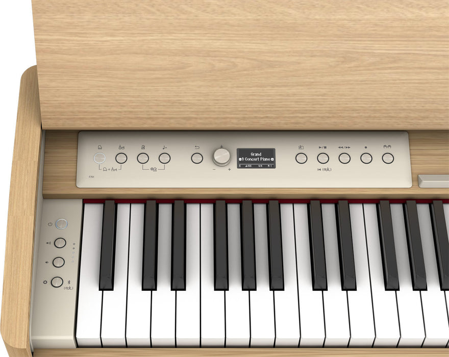 Roland F701-LA Compact Digital Piano Light Oak Bundle - Fair Deal Music