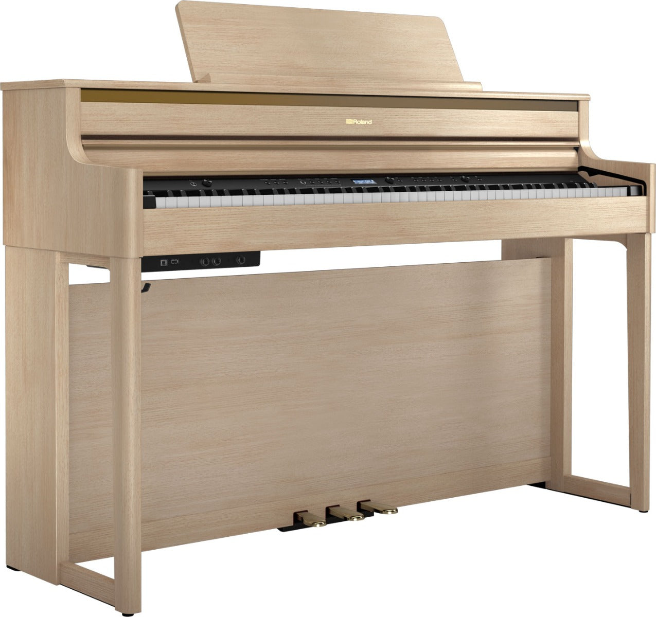 Roland HP704-LA Digital Upright Piano Light Oak Bundle - Fair Deal Music
