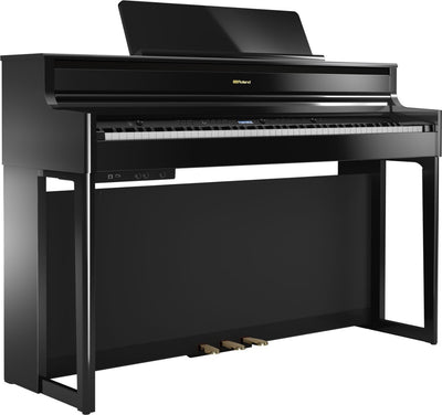 Roland HP704-PE Digital Upright Piano Polished Ebony (Showroom Model) - Fair Deal Music